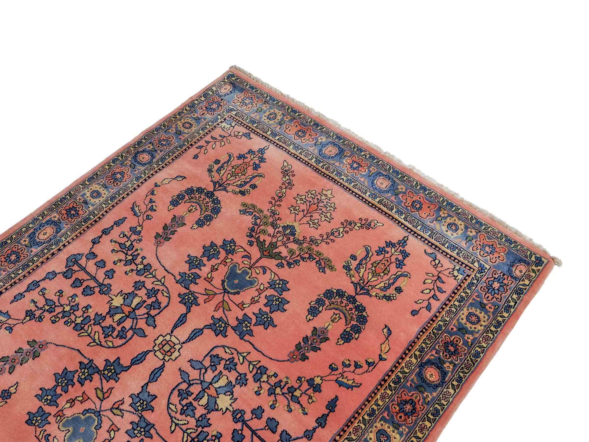 Handgeknüpfter, indischer Orientteppich mit Sarough Design von Khademi aus Wolle, rot. 178x126 cm. Verkauf durch Jupiter Intl.