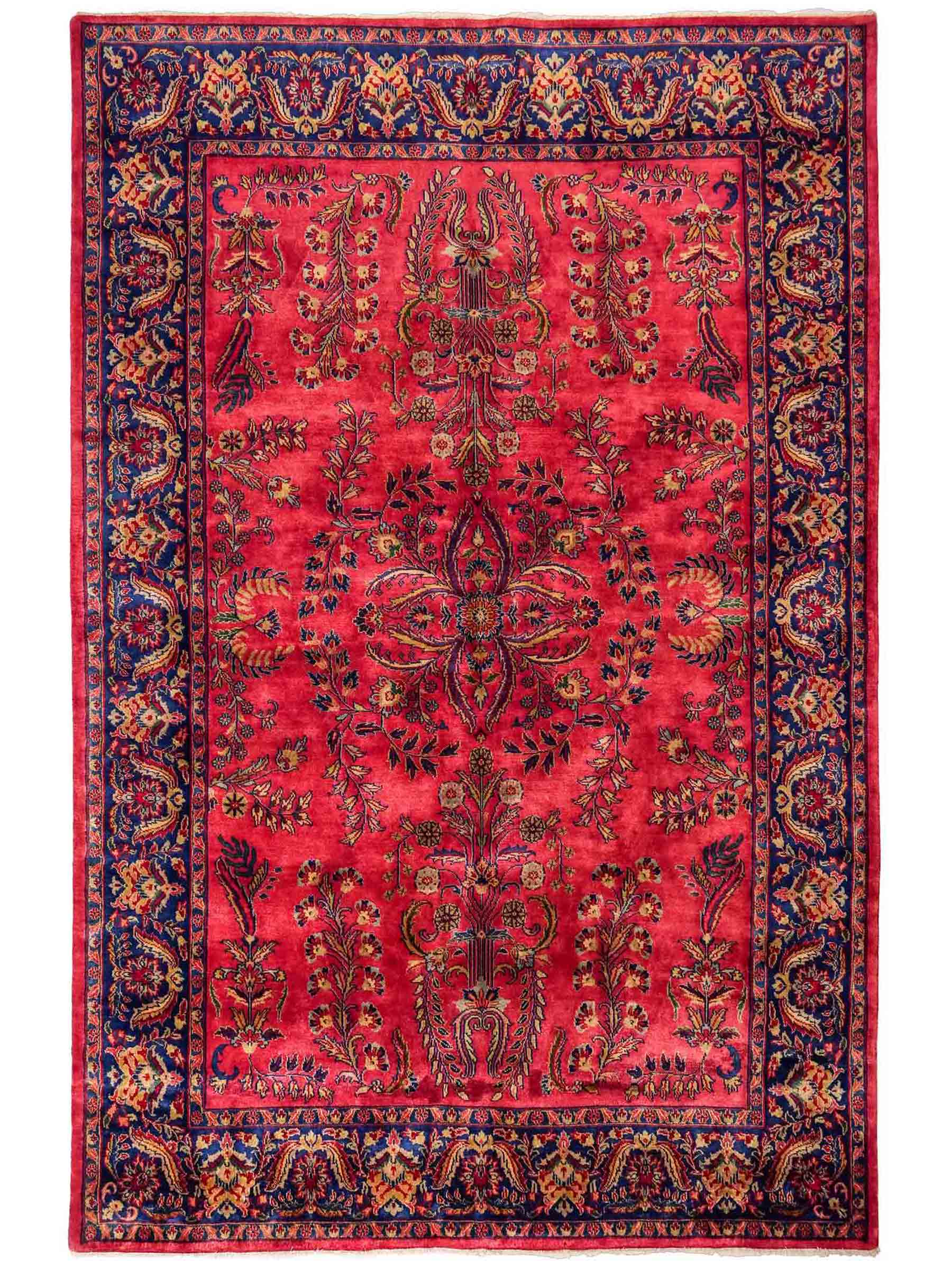 Handgeknüpfter indischer Orientteppich mit Sarough Design von Khademi aus Wolle, rot. 237x170 cm. Verkauf durch Jupiter Intl.