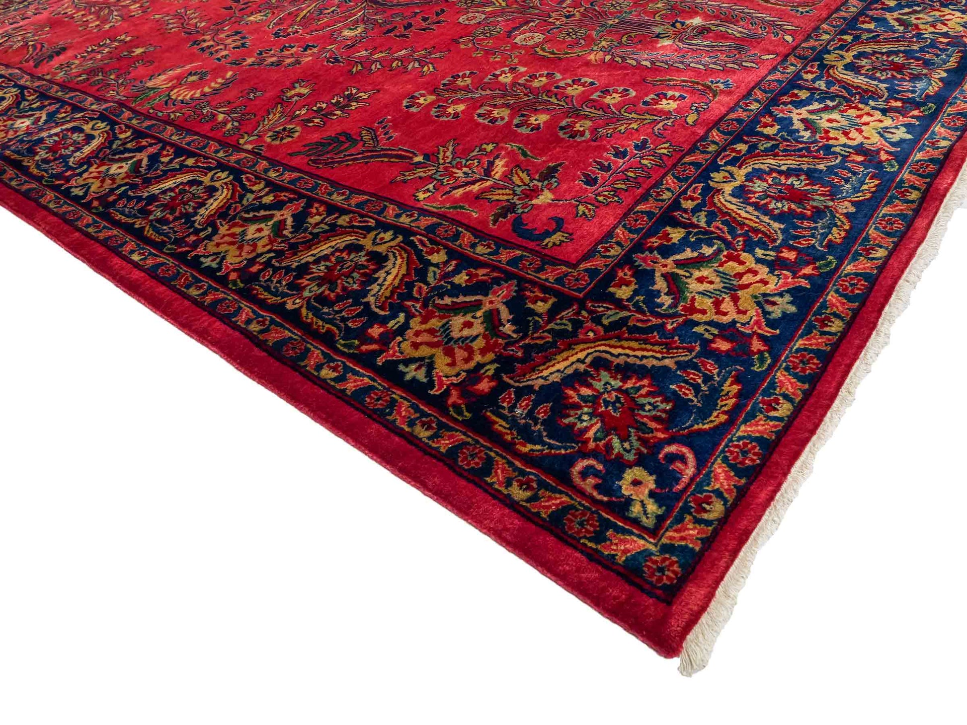 Handgeknüpfter indischer Orientteppich mit Sarough Design von Khademi aus Wolle, rot. 237x170 cm. Verkauf durch Jupiter Intl.