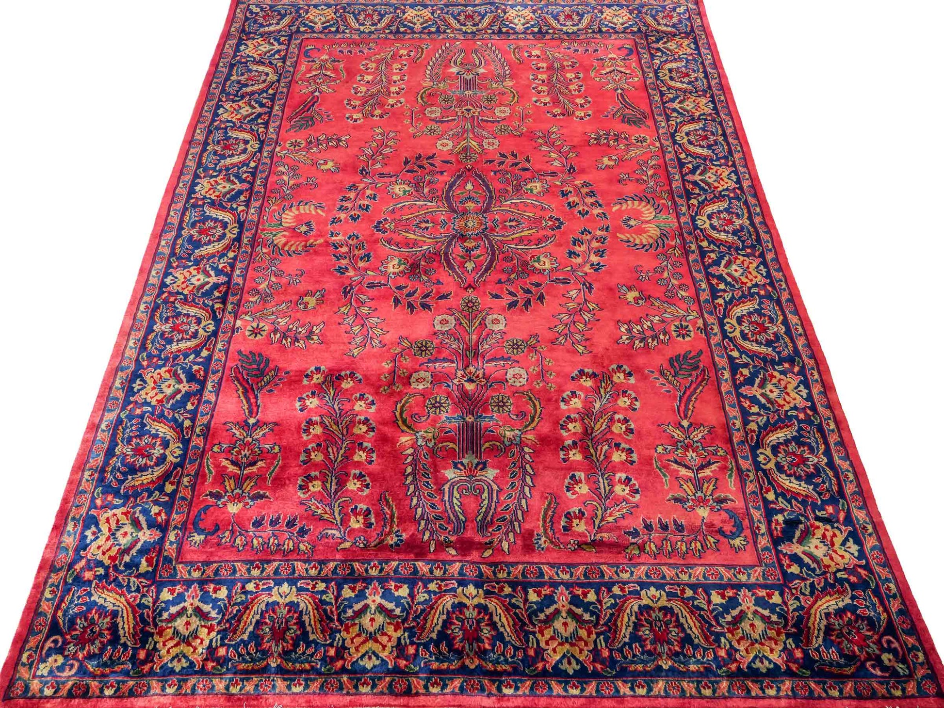 Handgeknüpfter indischer Orientteppich mit Sarough Design von Khademi aus Wolle, rot. 237x170 cm. Verkauf durch Jupiter Intl.