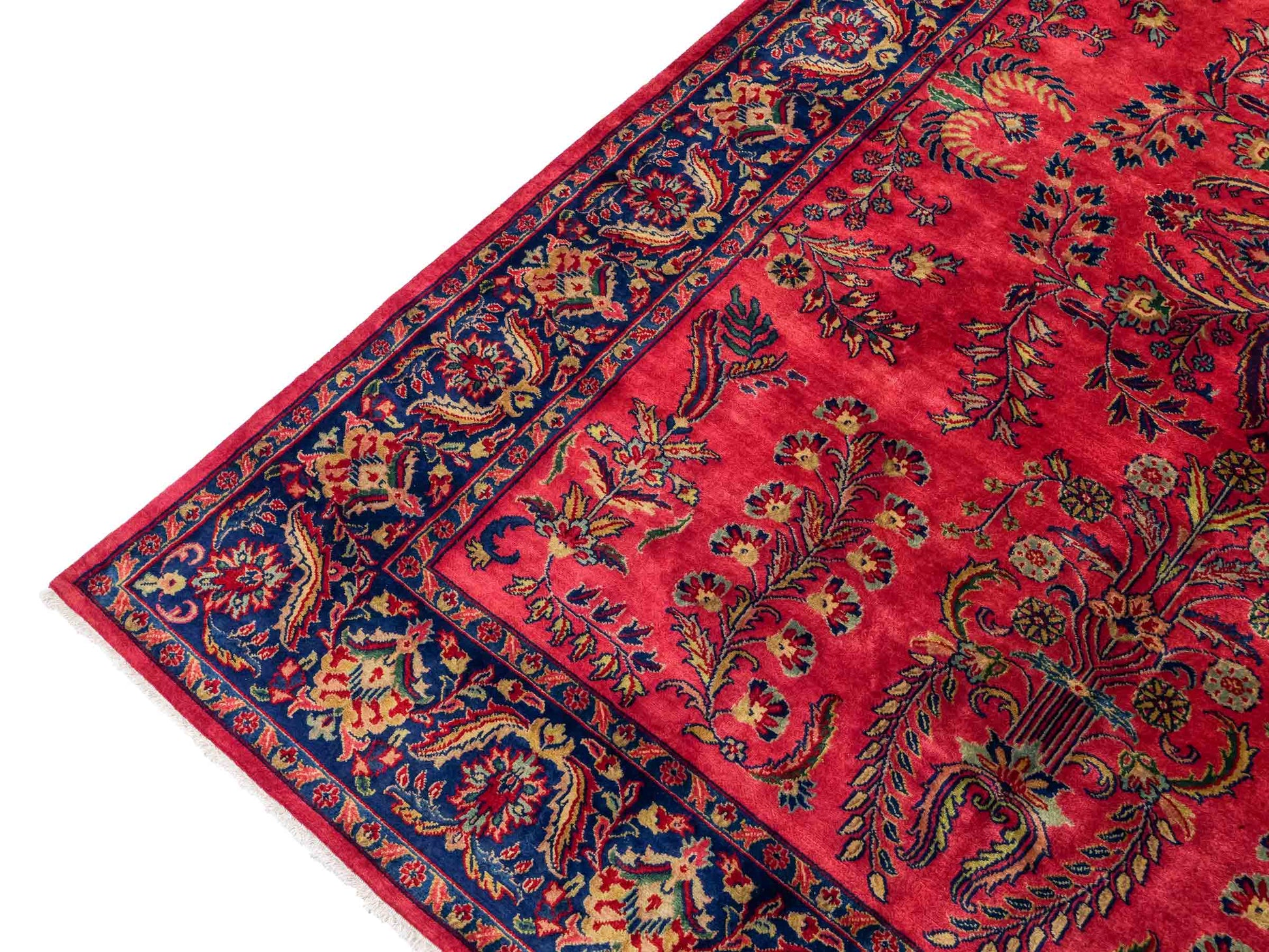 Handgeknüpfter indischer Orientteppich mit Sarough Design von Khademi aus Wolle, rot. 237x170 cm. Verkauf durch Jupiter Intl.