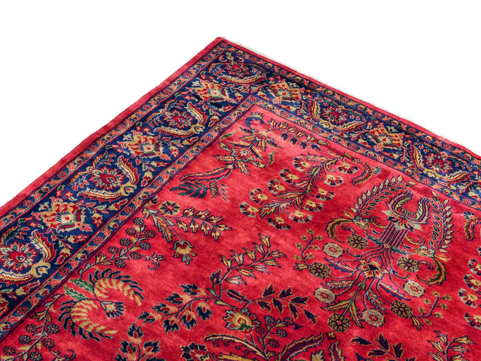Handgeknüpfter indischer Orientteppich mit Sarough Design von Khademi aus Wolle, rot. 237x170 cm. Verkauf durch Jupiter Intl.