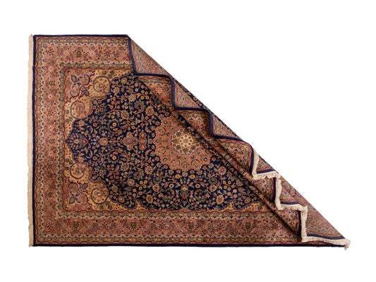 Feiner, handgeknüpfter Indo Täbriz Orientteppich aus Wolle von Khademi. Größe: 290 x 200 cm. Farbe: Blau, beige, braun. Verkauf durch JUPITER Intl.