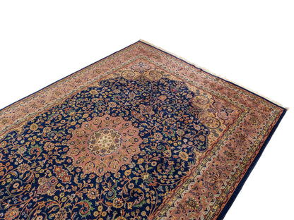 Feiner, handgeknüpfter Indo Täbriz Orientteppich aus Wolle von Khademi. Größe: 290 x 200 cm. Farbe: Blau, beige, braun. Verkauf durch JUPITER Intl.