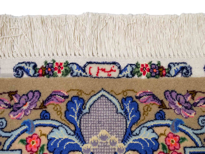 Sehr feiner, handgeknüpfter Khademi Orientteppich mit Isfahan Design aus Wolle und Seide, grau. 190x123 cm. Vertrieb durch Jupiter Intl.