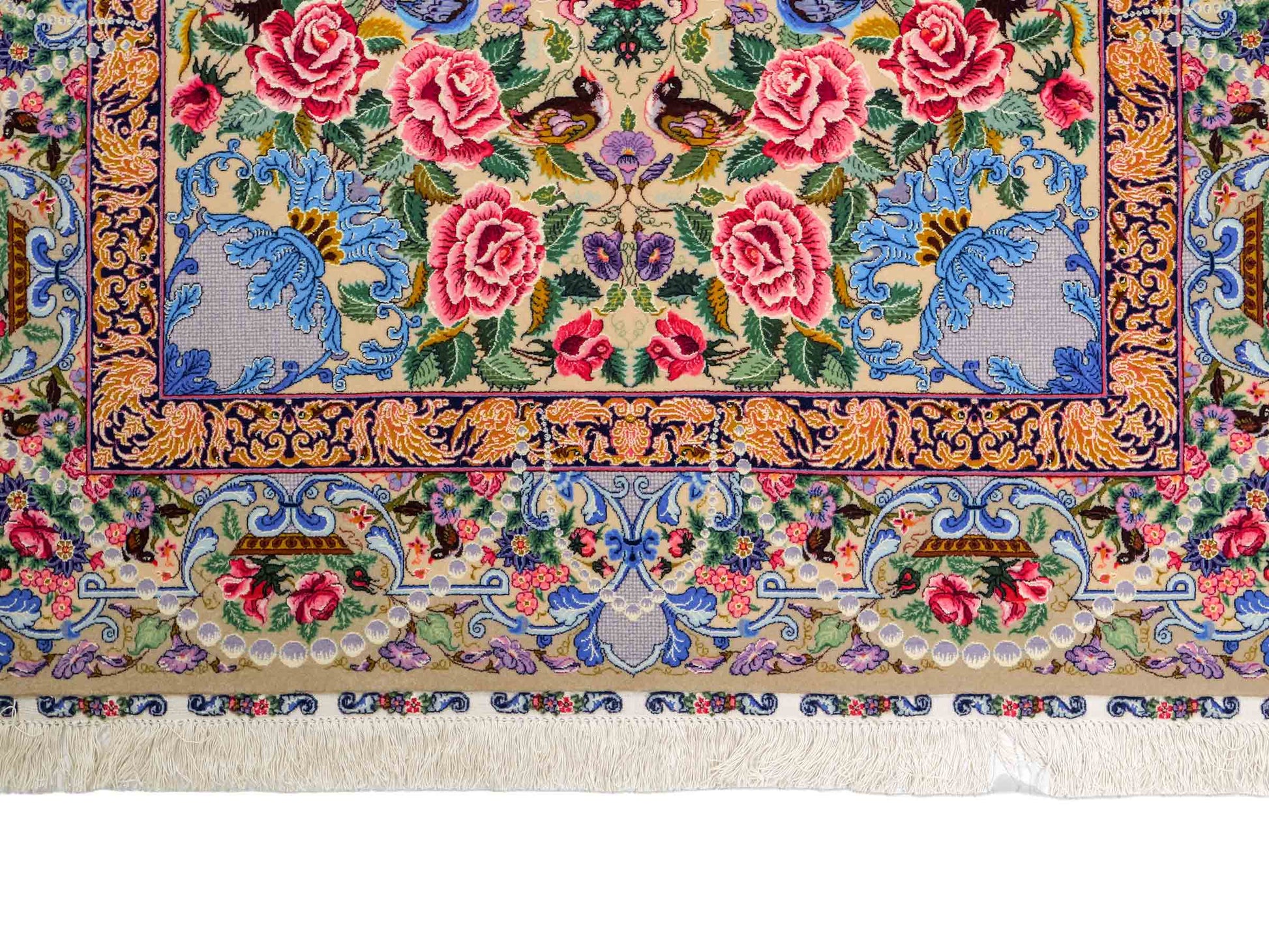 Sehr feiner, handgeknüpfter Khademi Orientteppich mit Isfahan Design aus Wolle und Seide, grau. 190x123 cm. Vertrieb durch Jupiter Intl.