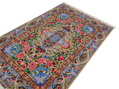 Sehr feiner, handgeknüpfter Khademi Orientteppich mit Isfahan Design aus Wolle und Seide, grau. 190x123 cm. Vertrieb durch Jupiter Intl.