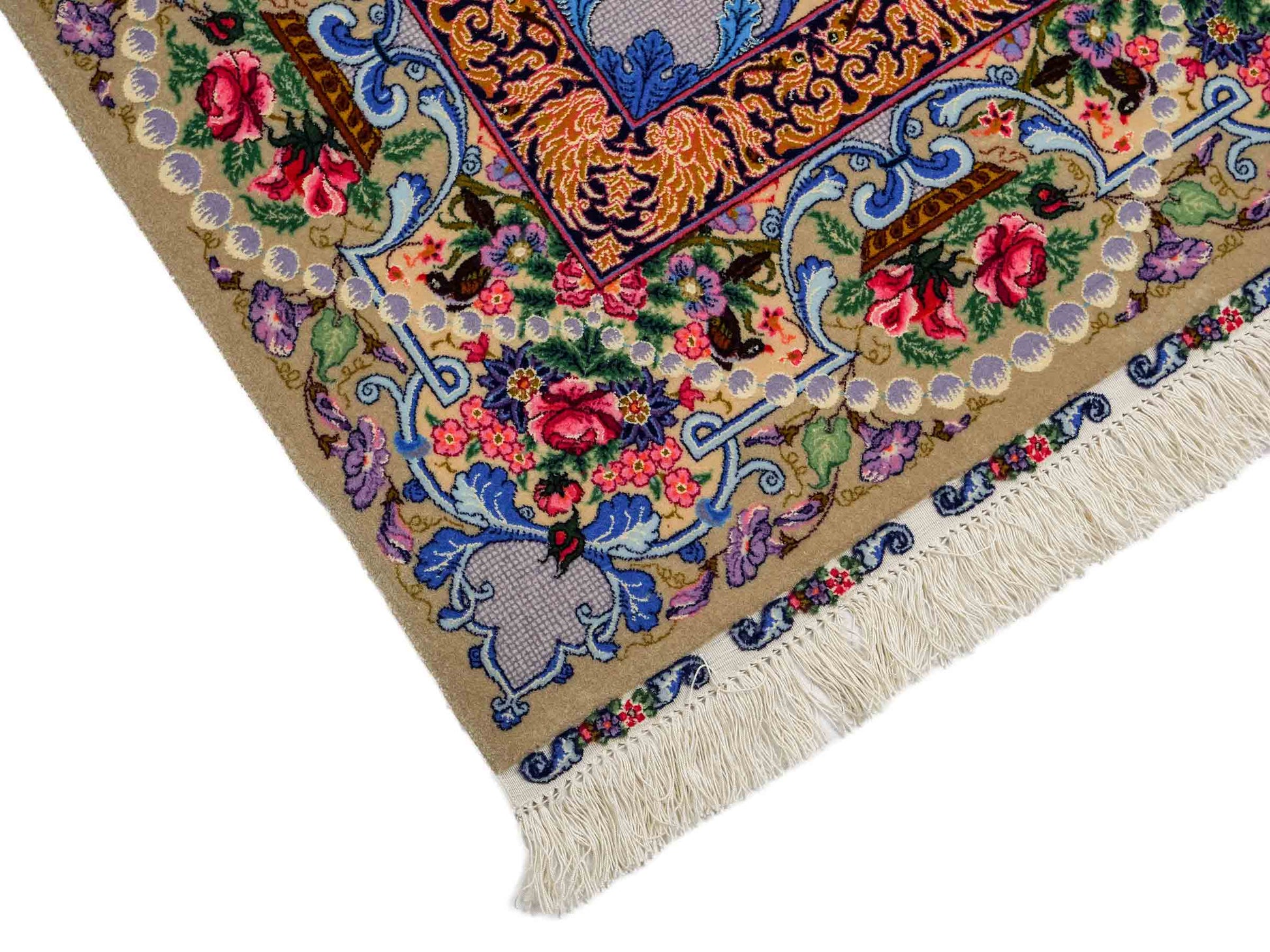 Sehr feiner, handgeknüpfter Khademi Orientteppich mit Isfahan Design aus Wolle und Seide, grau. 190x123 cm. Vertrieb durch Jupiter Intl.