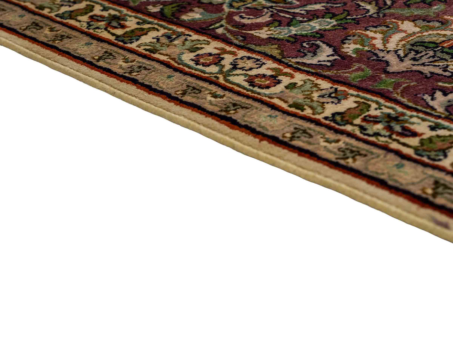 Sehr feiner, handgeknüpfter Kaschmir Seide Orientteppich von Khademi, creme, lila. 279x188 cm. Verkauf durch Jupiter Intl.