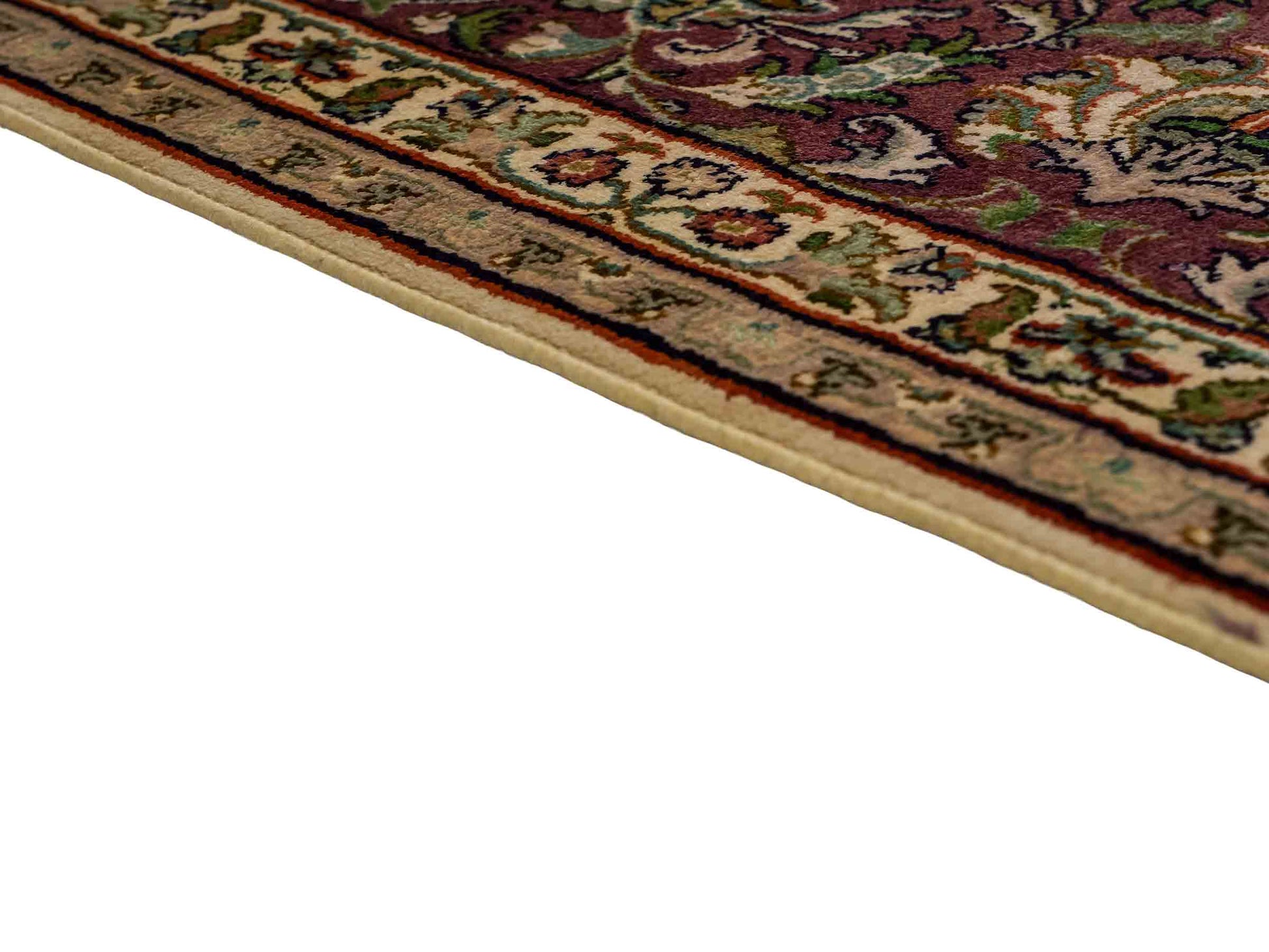 Sehr feiner, handgeknüpfter Kaschmir Seide Orientteppich von Khademi, creme, lila. 279x188 cm. Verkauf durch Jupiter Intl.
