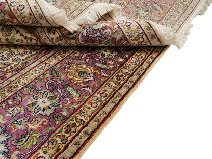 Sehr feiner, handgeknüpfter Kaschmir Seide Orientteppich von Khademi, creme, lila. 279x188 cm. Verkauf durch Jupiter Intl.