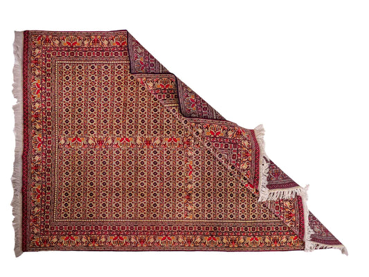 Feiner, handgeknüpfter Afghan Khal Mohammadi Orientteppich aus reiner Wolle mit Allover-Muster von Khademi. Größe: 300 x 205 cm. Farbe: Creme, rot. RB3-1J. Ursprung: Afghanistan. Verkauf durch JUPITER Intl.