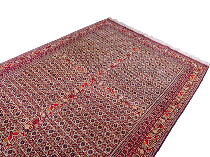 Feiner, handgeknüpfter Afghan Khal Mohammadi Orientteppich aus reiner Wolle mit Allover-Muster von Khademi. Größe: 300 x 205 cm. Farbe: Creme, rot. RB3-1J. Ursprung: Afghanistan. Verkauf durch JUPITER Intl.