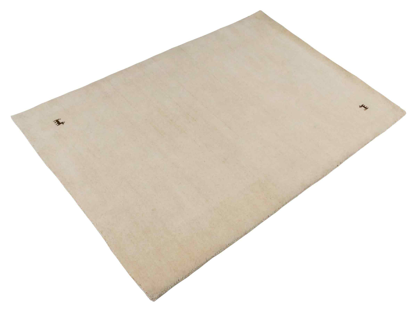 Moderner, Handloom Lori Gabbeh Orientteppich von Khademi aus Wolle, cremeweiß. Nomaden-Design. Produziert in Indien. Größe: 141x102cm. Teppichnummer: KB4-1561. Verkauf durch Jupiter Intl.