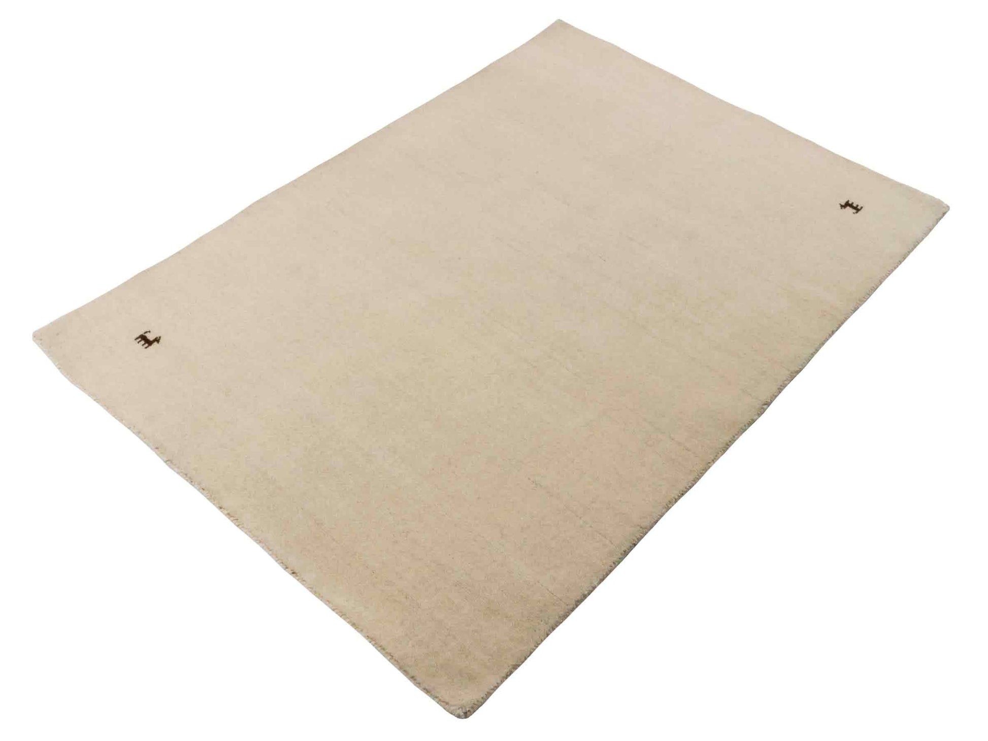 Moderner, Handloom Lori Gabbeh Orientteppich von Khademi aus Wolle, cremeweiß. Nomaden-Design. Produziert in Indien. Größe: 141x102cm. Teppichnummer: KB4-1561. Verkauf durch Jupiter Intl.