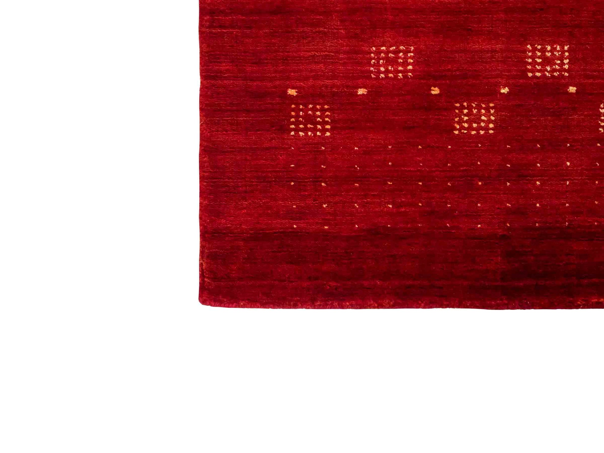 Moderner, Handloom Lori Gabbeh Orientteppich von Khademi aus Wolle, rot. Geometrisches Nomaden-Design. Produziert in Indien. Größe: 145x89cm. Teppichnummer: KB4-1507. Verkauf durch Jupiter Intl.