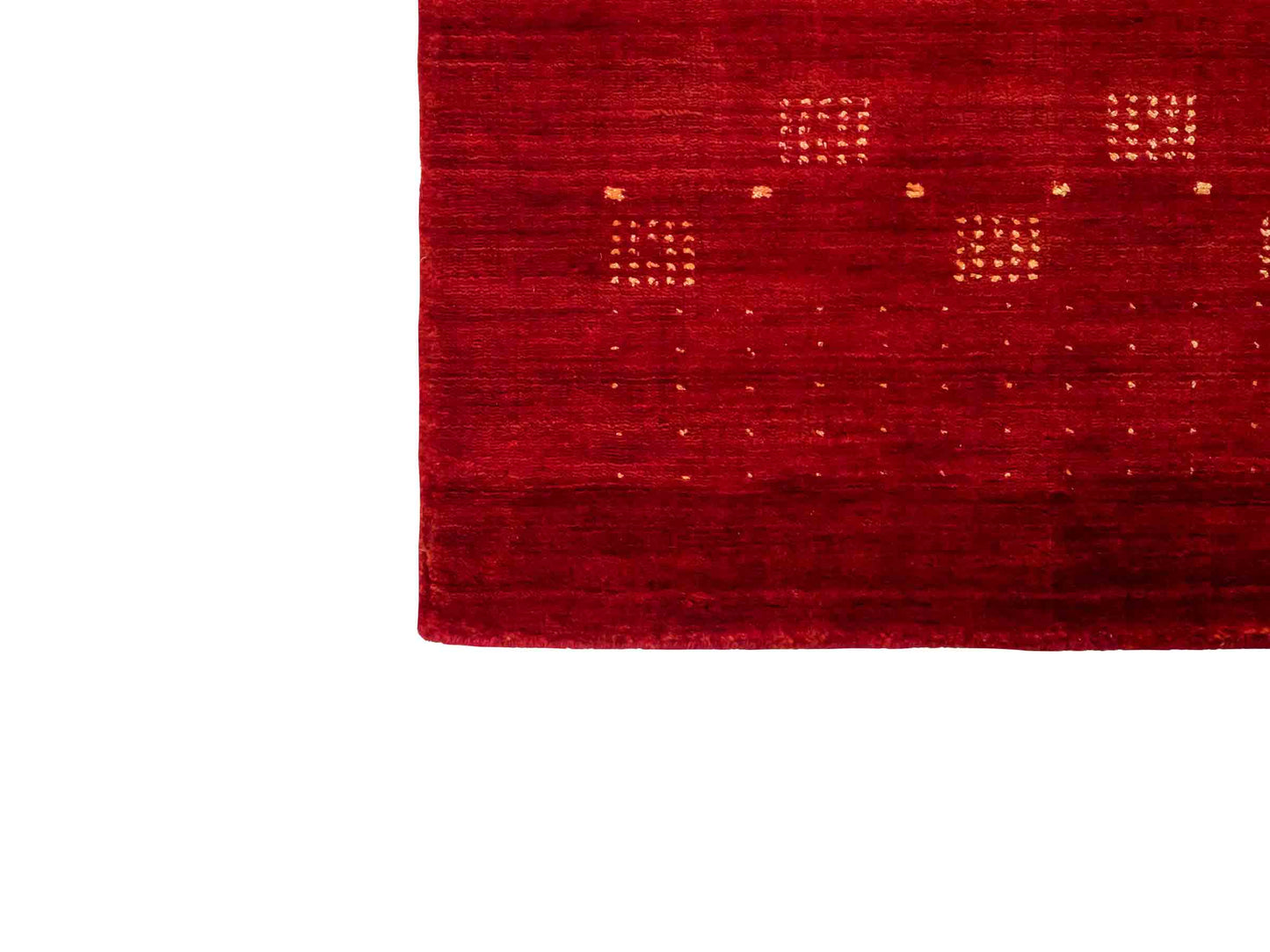 Moderner, Handloom Lori Gabbeh Orientteppich von Khademi aus Wolle, rot. Geometrisches Nomaden-Design. Produziert in Indien. Größe: 147x86cm. Teppichnummer: KB4-1513. Verkauf durch Jupiter Intl.