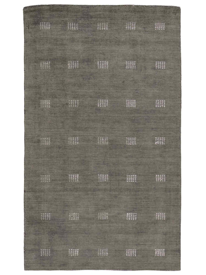 Moderner, Handloom Lori Gabbeh Orientteppich von Khademi aus Wolle, grau. Geometrisches Nomaden-Design. Produziert in Indien. Größe: 148x87cm. Teppichnummer: KB4-1544. Verkauf durch Jupiter Intl.