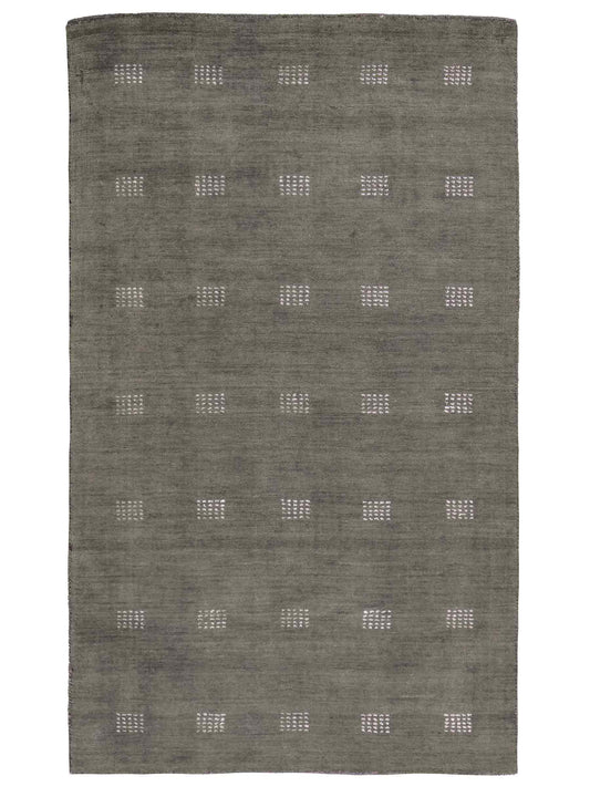 Moderner, Handloom Lori Gabbeh Orientteppich von Khademi aus Wolle, grau. Geometrisches Nomaden-Design. Produziert in Indien. Größe: 148x87cm. Teppichnummer: KB4-1544. Verkauf durch Jupiter Intl.