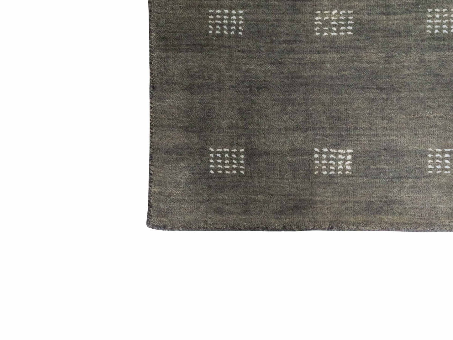 Moderner, Handloom Lori Gabbeh Orientteppich von Khademi aus Wolle, grau. Geometrisches Nomaden-Design. Produziert in Indien. Größe: 148x87cm. Teppichnummer: KB4-1544. Verkauf durch Jupiter Intl.