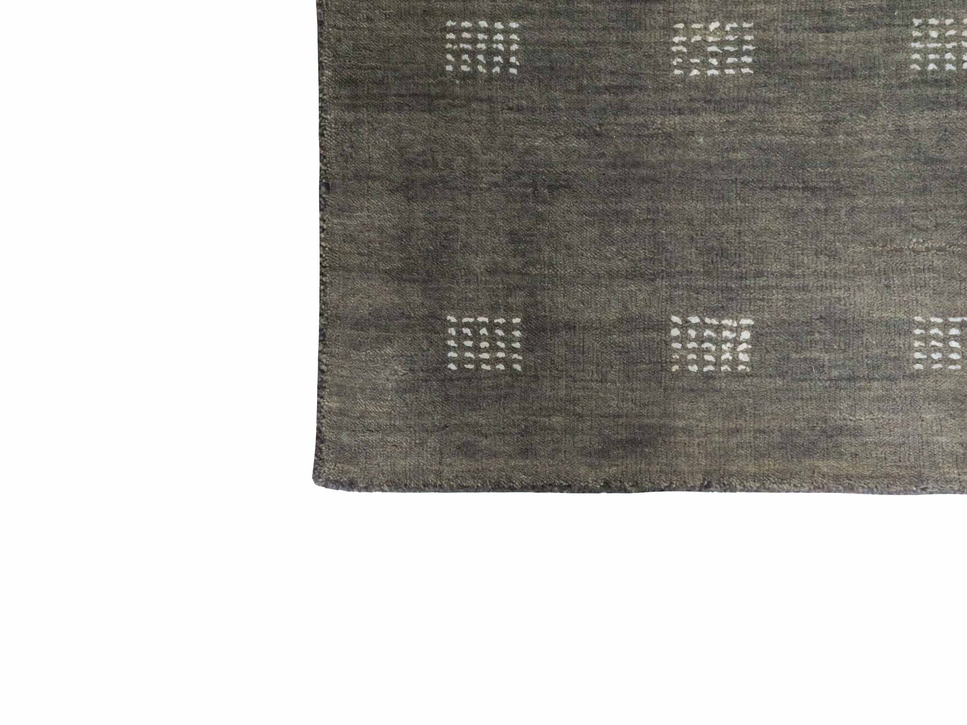 Moderner, Handloom Lori Gabbeh Orientteppich von Khademi aus Wolle, grau. Geometrisches Nomaden-Design. Produziert in Indien. Größe: 148x87cm. Teppichnummer: KB4-1544. Verkauf durch Jupiter Intl.