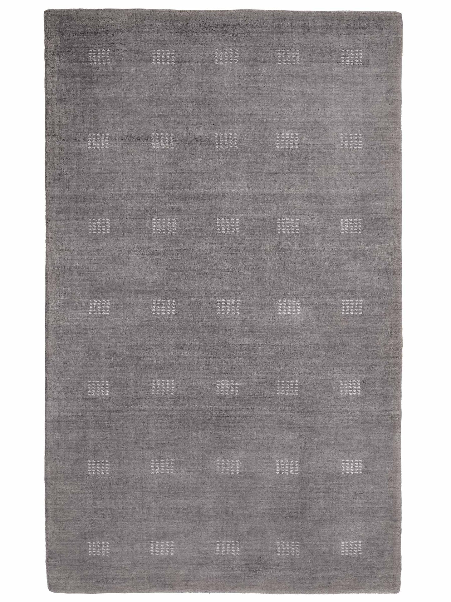 Moderner, Handloom Lori Gabbeh Orientteppich von Khademi aus Wolle, grau. Geometrisches Nomaden-Design. Produziert in Indien. Größe: 150x91cm. Teppichnummer: KB4-1546. Verkauf durch Jupiter Intl.