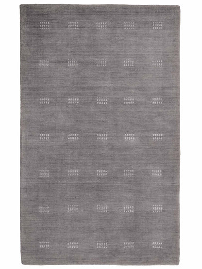 Moderner, Handloom Lori Gabbeh Orientteppich von Khademi aus Wolle, grau. Geometrisches Nomaden-Design. Produziert in Indien. Größe: 150x91cm. Teppichnummer: KB4-1546. Verkauf durch Jupiter Intl.