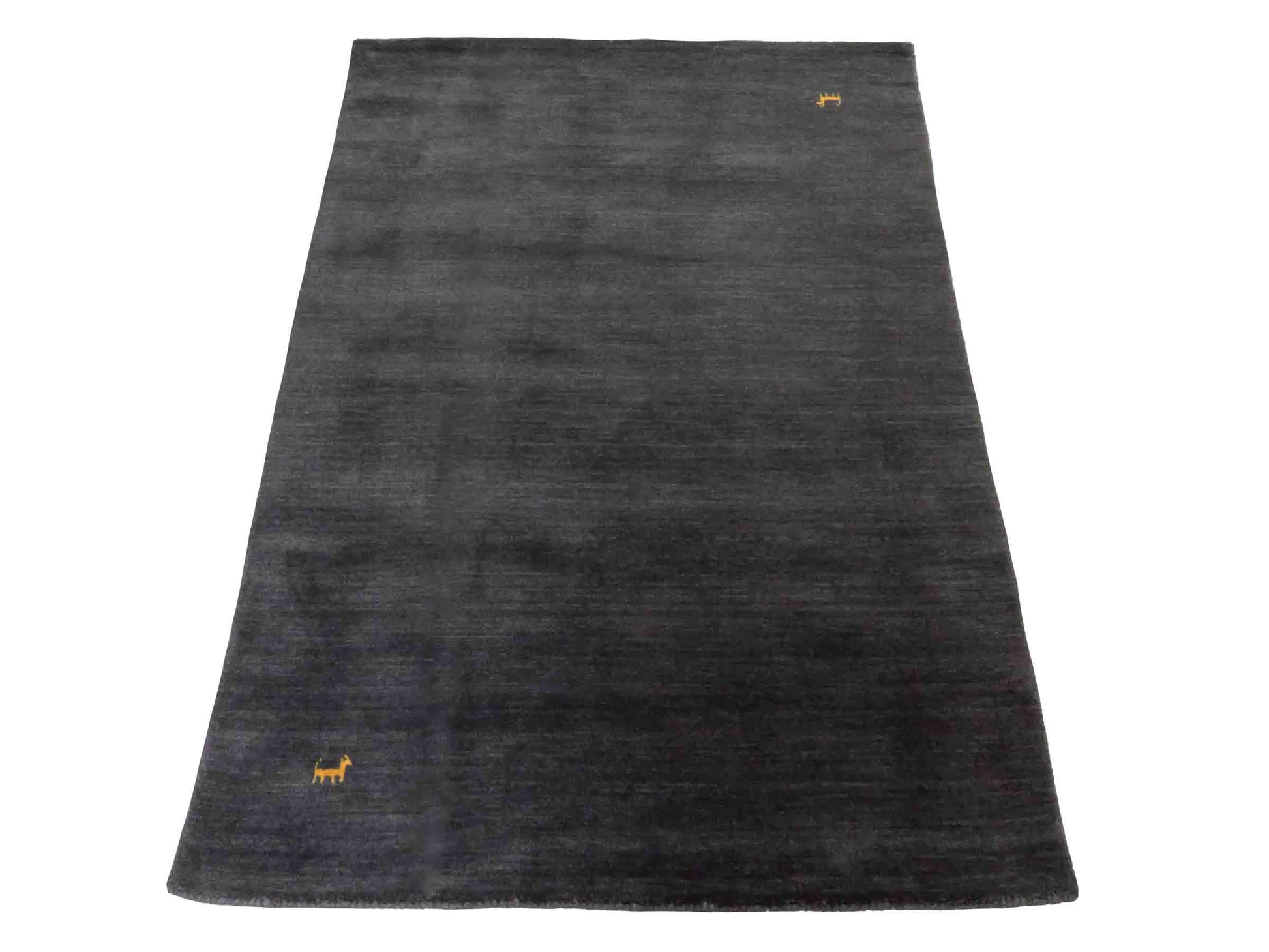 Moderner, Handloom Lori Gabbeh Orientteppich von Khademi aus Wolle, anthrazit. Nomaden-Design. Produziert in Indien. Größe: 150x99cm. Teppichnummer: KB4-1558. Verkauf durch Jupiter Intl.