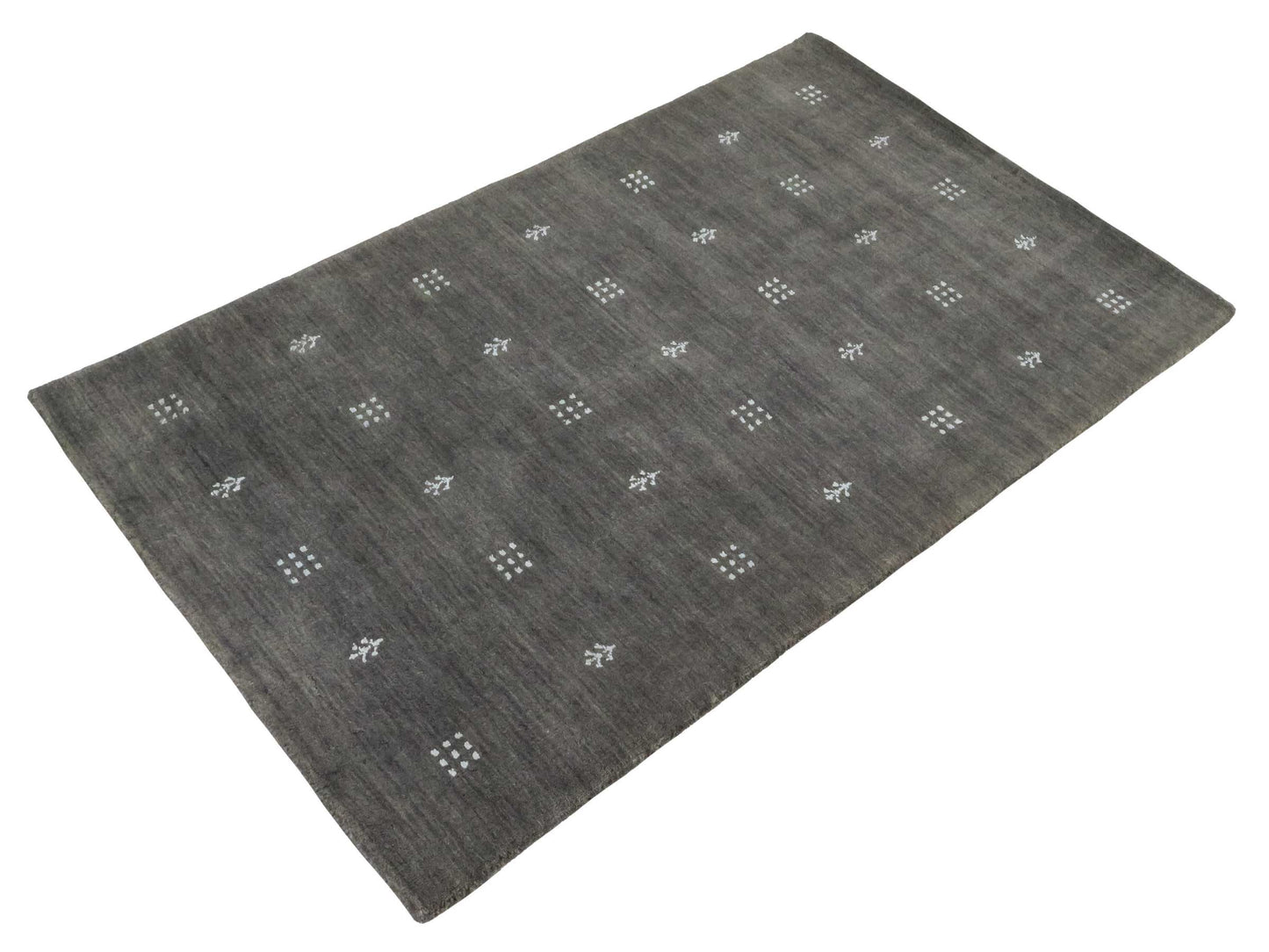 Moderner, Handloom Lori Gabbeh Orientteppich von Khademi aus Wolle, grau. Geometrisches Nomaden-Design. Produziert in Indien. Größe: 151x90cm. Teppichnummer: KB4-1553. Verkauf durch Jupiter Intl.