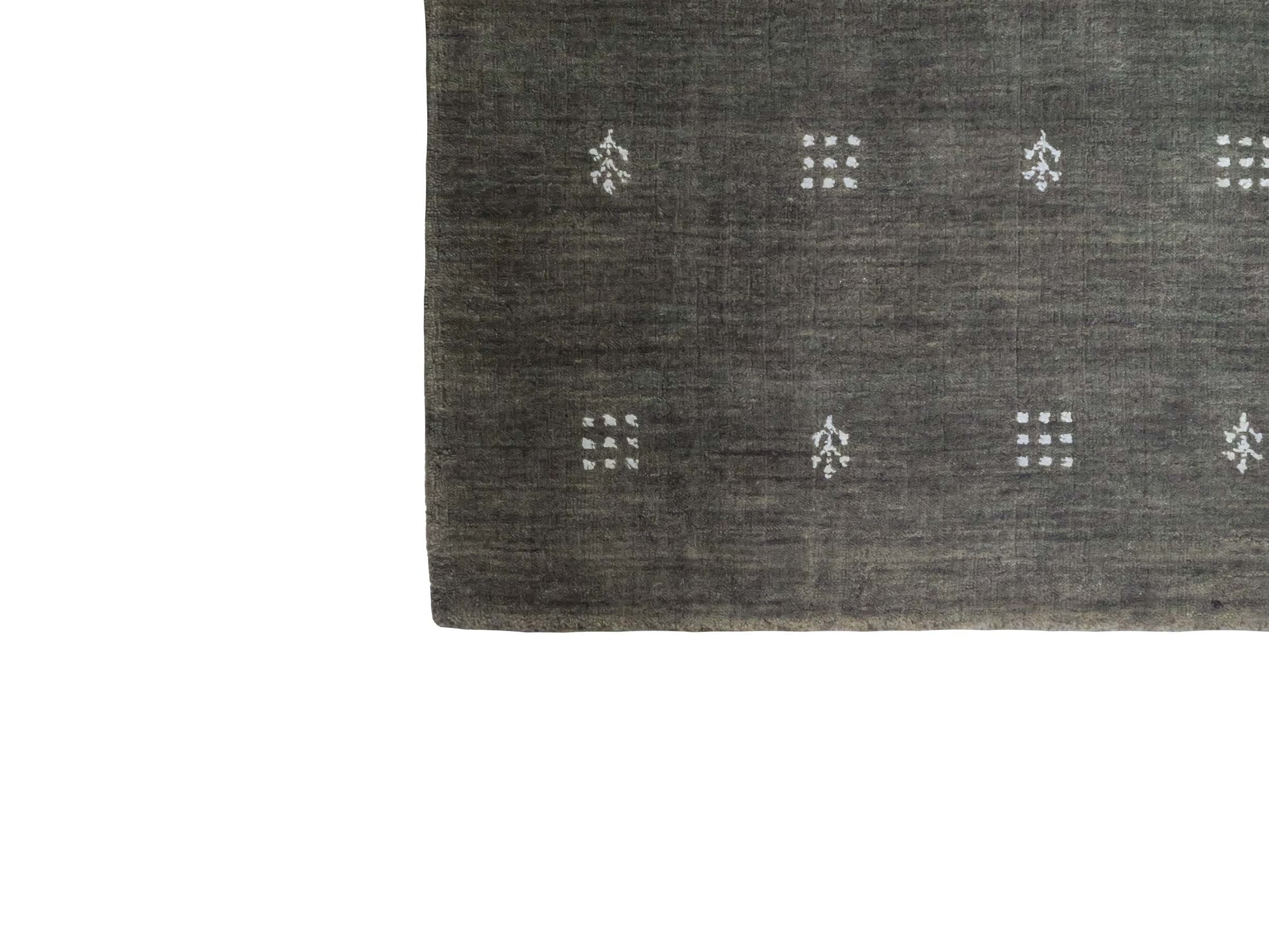 Moderner, Handloom Lori Gabbeh Orientteppich von Khademi aus Wolle, grau. Geometrisches Nomaden-Design. Produziert in Indien. Größe: 152x91cm. Teppichnummer: KB4-1547. Verkauf durch Jupiter Intl.