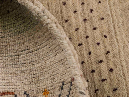 Moderner, Handloom Lori Orientteppich von Khademi aus Wolle, cremeweiß. Geometrisches Design. Produziert in Indien. Größe: 153x83cm. Teppichnummer: KB4-1529. Verkauf durch Jupiter Intl.