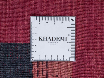 Moderner, Handloom Lori Gabbeh Orientteppich von Khademi aus Wolle, violett, rosa. Geometrisches Nomaden-Design. Produziert in Indien. Größe: 181x120cm. Teppichnummer: KB4-1801. Verkauf durch Jupiter Intl.