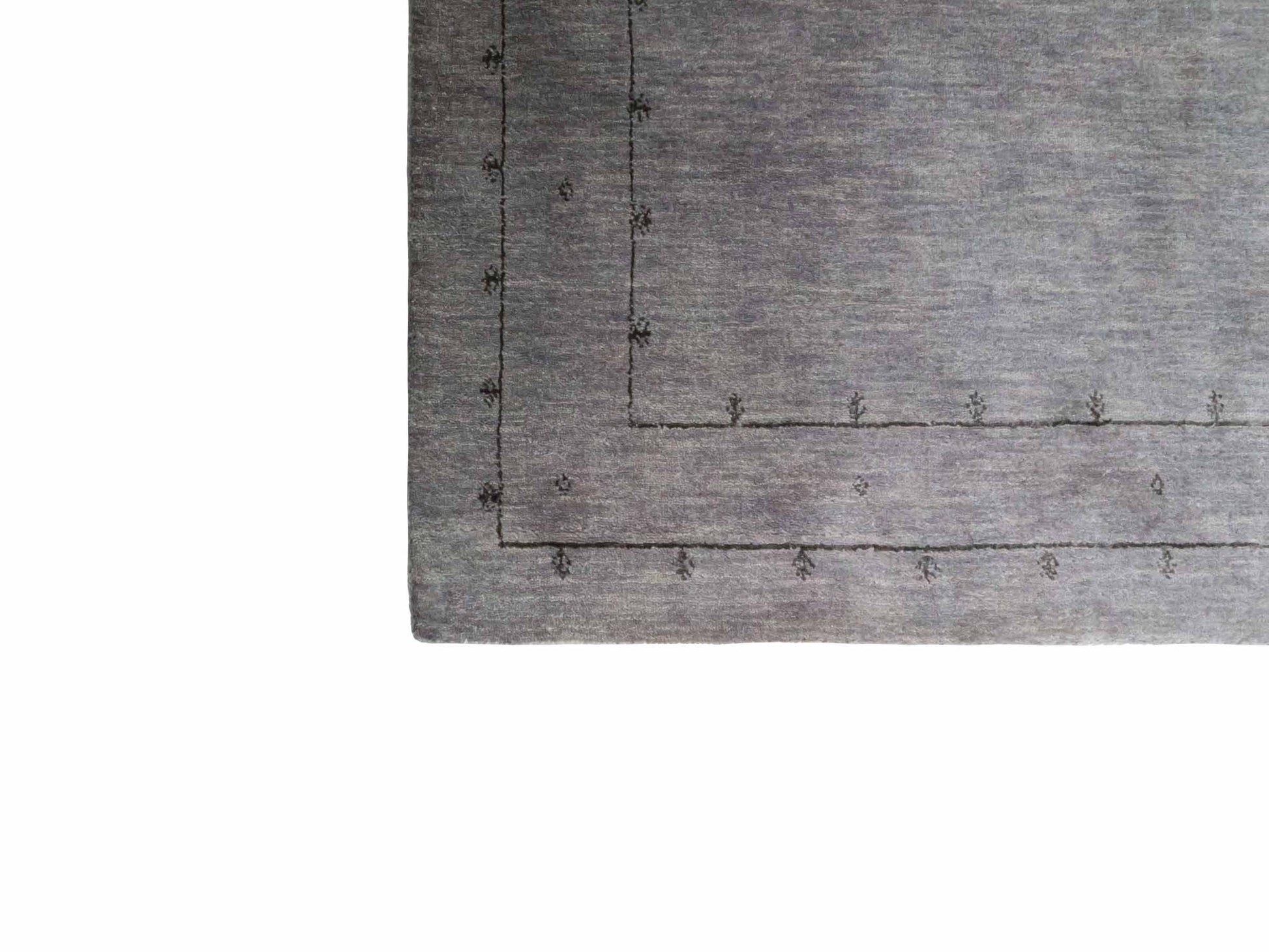 Moderner, Handloom Lori Gabbeh Orientteppich von Khademi aus Wolle, grau. Geometrisches Nomaden-Design. Produziert in Indien. Größe: 196x136cm. Teppichnummer: KB4-1786. Verkauf durch Jupiter Intl.