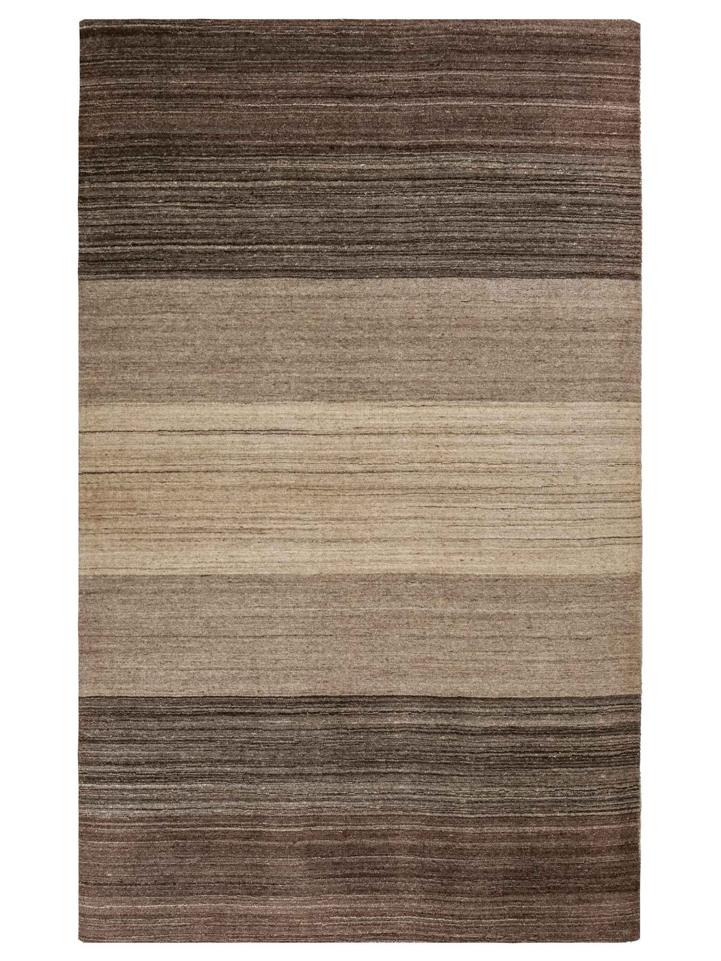 Moderner, Handloom Lori Gabbeh Orientteppich von Khademi aus Wolle, braun, grau, beige. Geometrisches Nomaden-Design. Produziert in Indien. Größe: 198x136cm. Teppichnummer: KB4-1782. Verkauf durch Jupiter Intl.