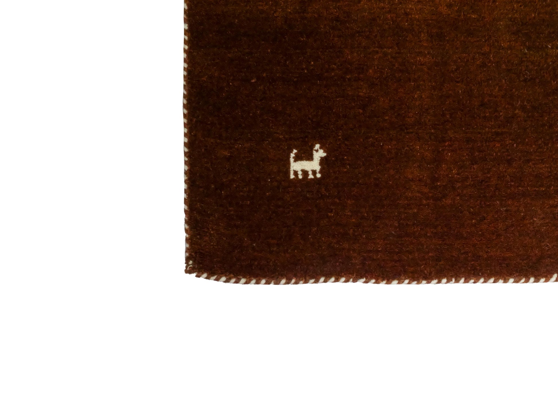 Moderner, Handloom Lori Gabbeh Orientteppich von Khademi aus Wolle, braun. Nomaden-Design. Produziert in Indien. Größe: 198x76cm. Teppichnummer: KB4-1595. Verkauf durch Jupiter Intl.