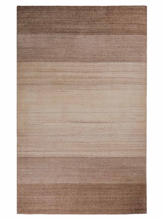 Moderner, Handloom Lori Gabbeh Orientteppich von Khademi aus Wolle, cremeweiß, beige, braun. Geometrisches Nomaden-Design. Produziert in Indien. Größe: 199x139cm. Teppichnummer: KB4-1791. Verkauf durch Jupiter Intl.