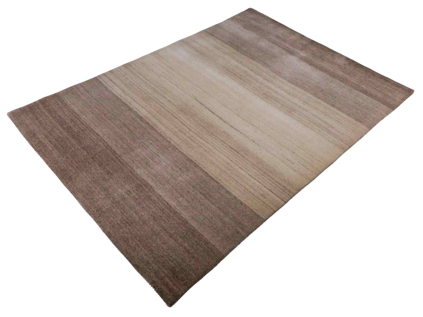 Moderner, Handloom Lori Gabbeh Orientteppich von Khademi aus Wolle, cremeweiß, beige, braun. Geometrisches Nomaden-Design. Produziert in Indien. Größe: 199x139cm. Teppichnummer: KB4-1791. Verkauf durch Jupiter Intl.