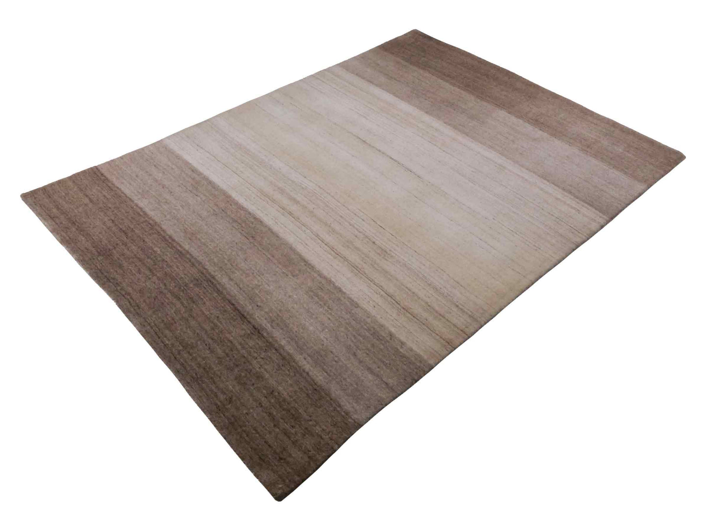 Moderner, Handloom Lori Gabbeh Orientteppich von Khademi aus Wolle, cremeweiß, beige, braun. Geometrisches Nomaden-Design. Produziert in Indien. Größe: 199x139cm. Teppichnummer: KB4-1791. Verkauf durch Jupiter Intl.