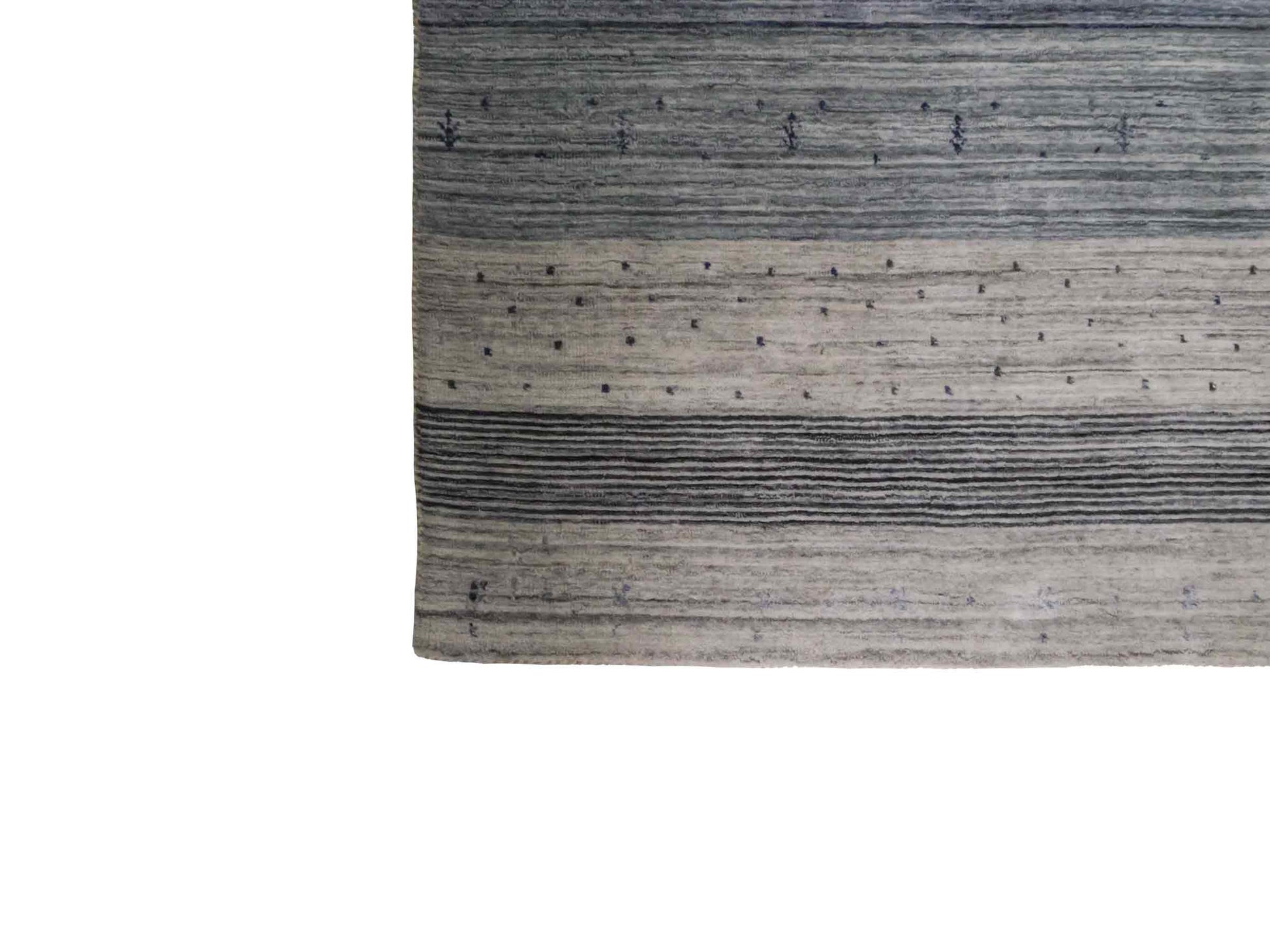 Moderner, Handloom Lori Gabbeh Orientteppich von Khademi aus Wolle, blau, cremeweiß. Geometrisches Nomaden-Design. Produziert in Indien. Größe: 200x132cm. Teppichnummer: KB4-1777. Verkauf durch Jupiter Intl.