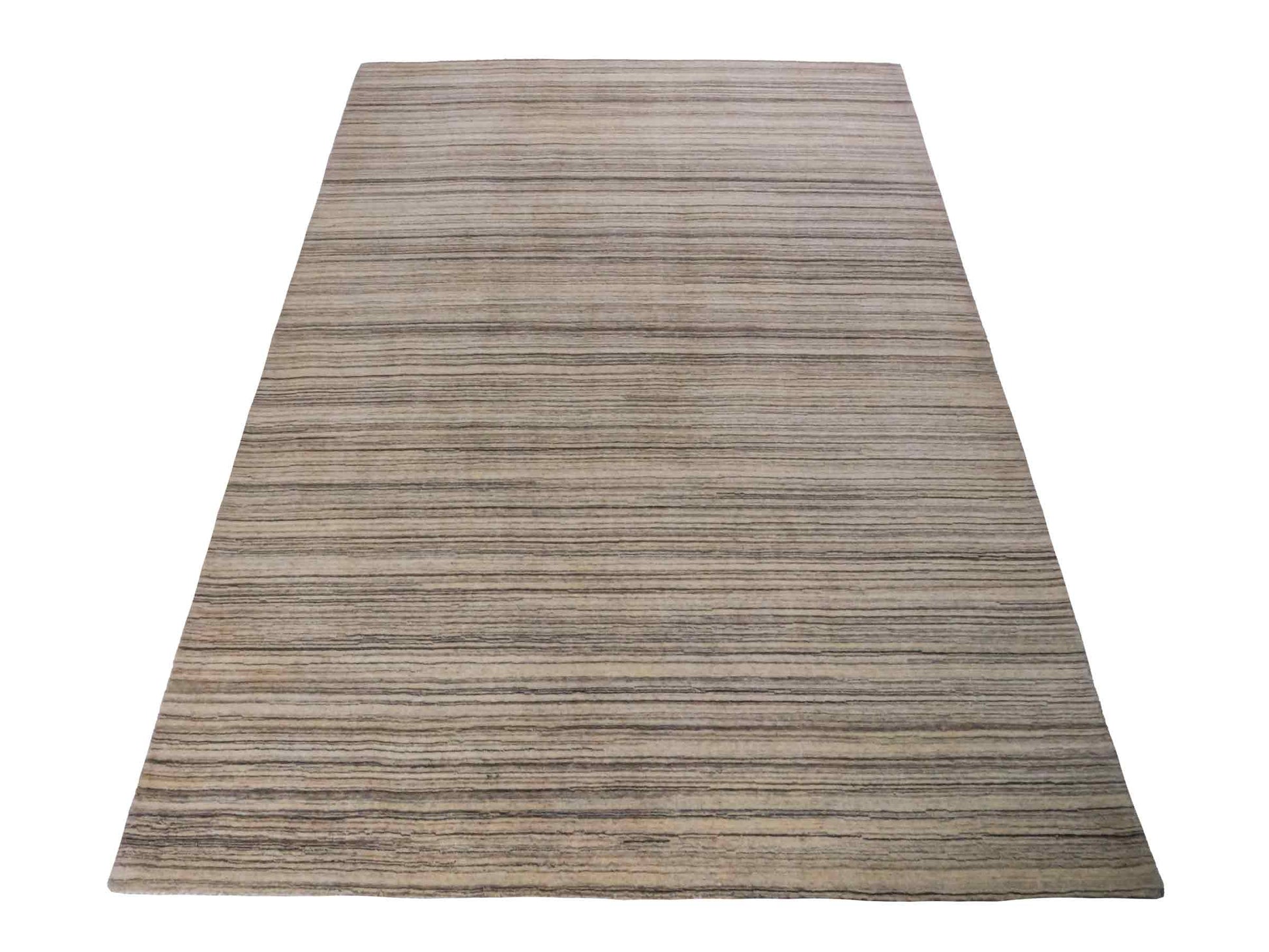 Moderner, Handloom Lori Gabbeh Orientteppich von Khademi aus Wolle, cremeweiß, grau, braun. Geometrisches Nomaden-Design. Produziert in Indien. Größe: 200x140cm. Teppichnummer: KB4-1795. Verkauf durch Jupiter Intl.