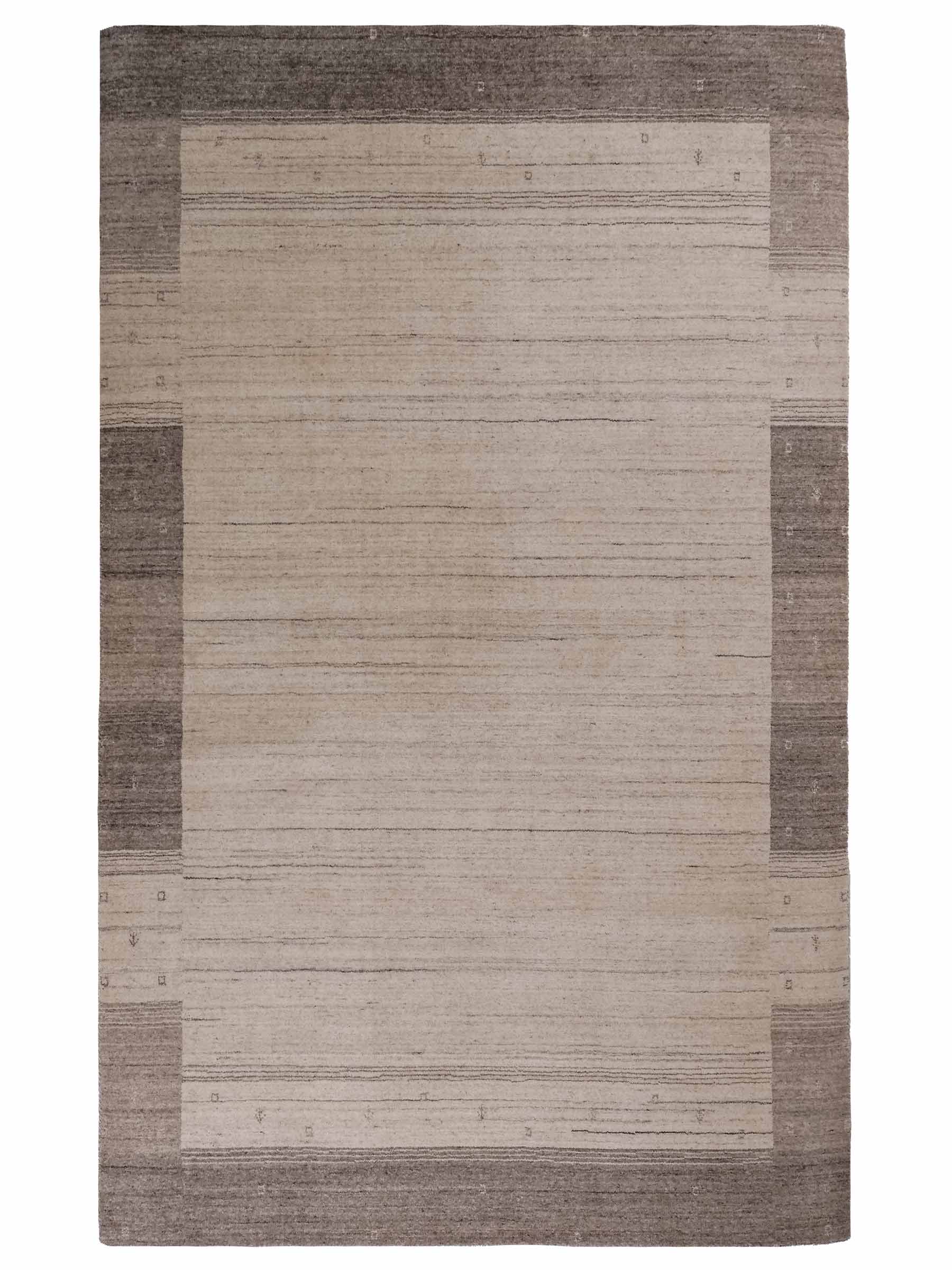 Moderner, Handloom Lori Gabbeh Orientteppich von Khademi aus Wolle, grau, cremeweiß. Geometrisches Nomaden-Design. Produziert in Indien. Größe: 201x137cm. Teppichnummer: KB4-1770. Verkauf durch Jupiter Intl.