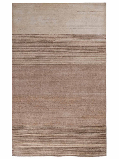 Moderner, Handloom Lori Gabbeh Orientteppich von Khademi aus Wolle, cremeweiß, beige. Geometrisches Nomaden-Design. Produziert in Indien. Größe: 201x142cm. Teppichnummer: KB4-1788. Verkauf durch Jupiter Intl.