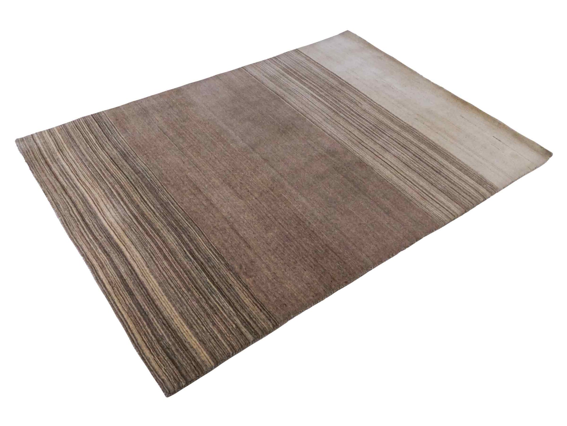 Moderner, Handloom Lori Gabbeh Orientteppich von Khademi aus Wolle, cremeweiß, beige. Geometrisches Nomaden-Design. Produziert in Indien. Größe: 201x142cm. Teppichnummer: KB4-1788. Verkauf durch Jupiter Intl.