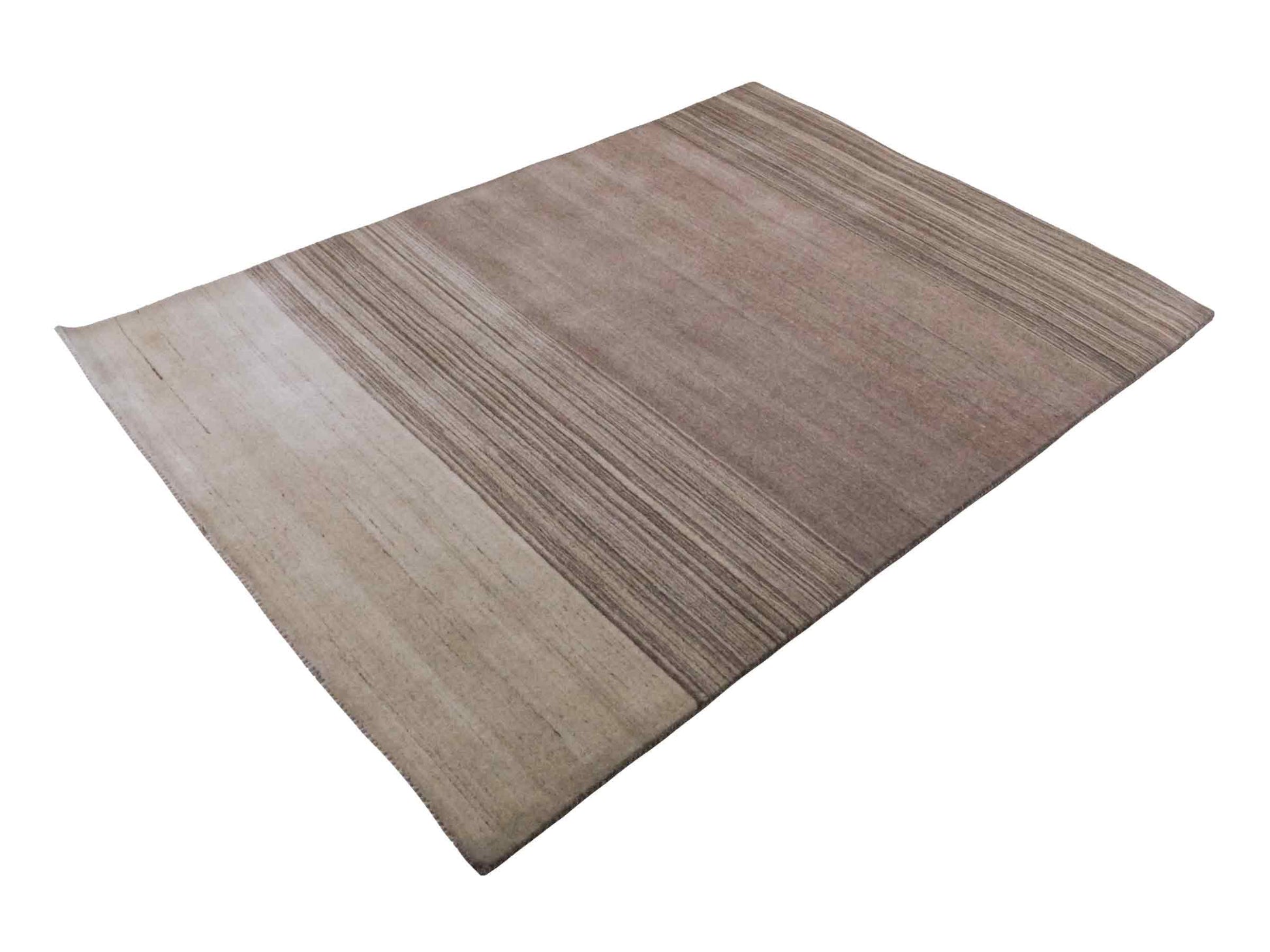 Moderner, Handloom Lori Gabbeh Orientteppich von Khademi aus Wolle, cremeweiß, beige. Geometrisches Nomaden-Design. Produziert in Indien. Größe: 201x142cm. Teppichnummer: KB4-1788. Verkauf durch Jupiter Intl.