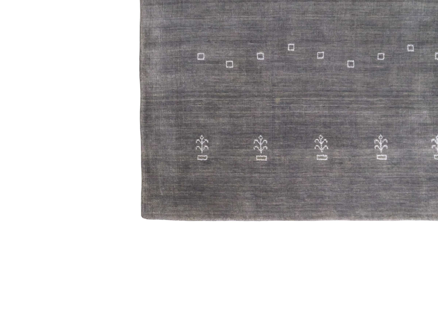 Moderner, Handloom Lori Gabbeh Orientteppich von Khademi aus Wolle, grau. Nomaden-Design. Produziert in Indien. Größe: 298x201cm. Teppichnummer: KB4-1612. Verkauf durch Jupiter Intl.