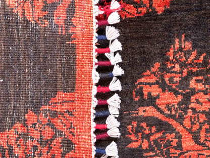 Handgeknüpfter, afghanischer, moderner Design Ziegler Orientteppich aus Wolle von Khademi. Größe: 180 x 127 cm. Farbe: Schwarz, rot. Verkauf durch JUPITER Intl.