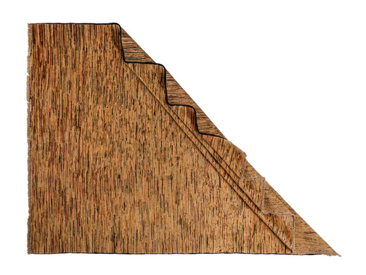 Handgeknüpfter, afghanischer, moderner Design Ziegler Orientteppich aus Wolle von Khademi. Größe: 201 x 144 cm. Farbe: Beige. Verkauf durch JUPITER Intl.