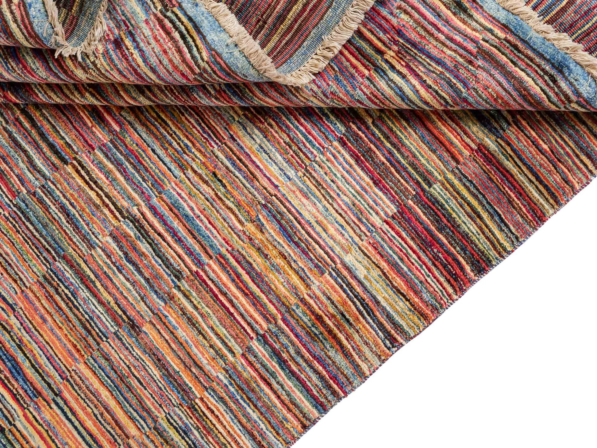 Handgeknüpfter, afghanischer, moderner Design Ziegler Orientteppich aus Wolle von Khademi. Größe: 259 x 181 cm. Farbe: Beige, bunt. Verkauf durch JUPITER Intl.