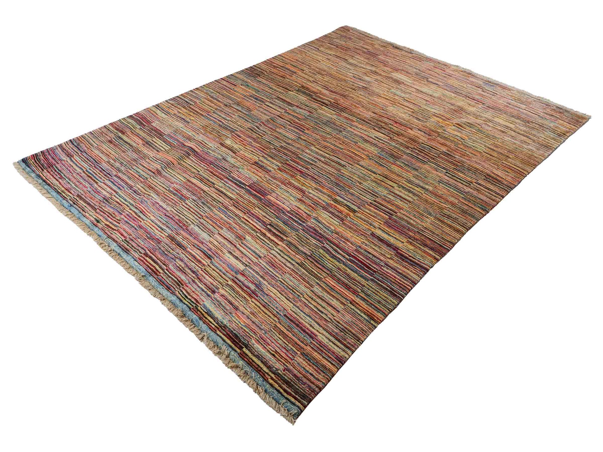 Handgeknüpfter, afghanischer, moderner Design Ziegler Orientteppich aus Wolle von Khademi. Größe: 259 x 181 cm. Farbe: Beige, bunt. Verkauf durch JUPITER Intl.
