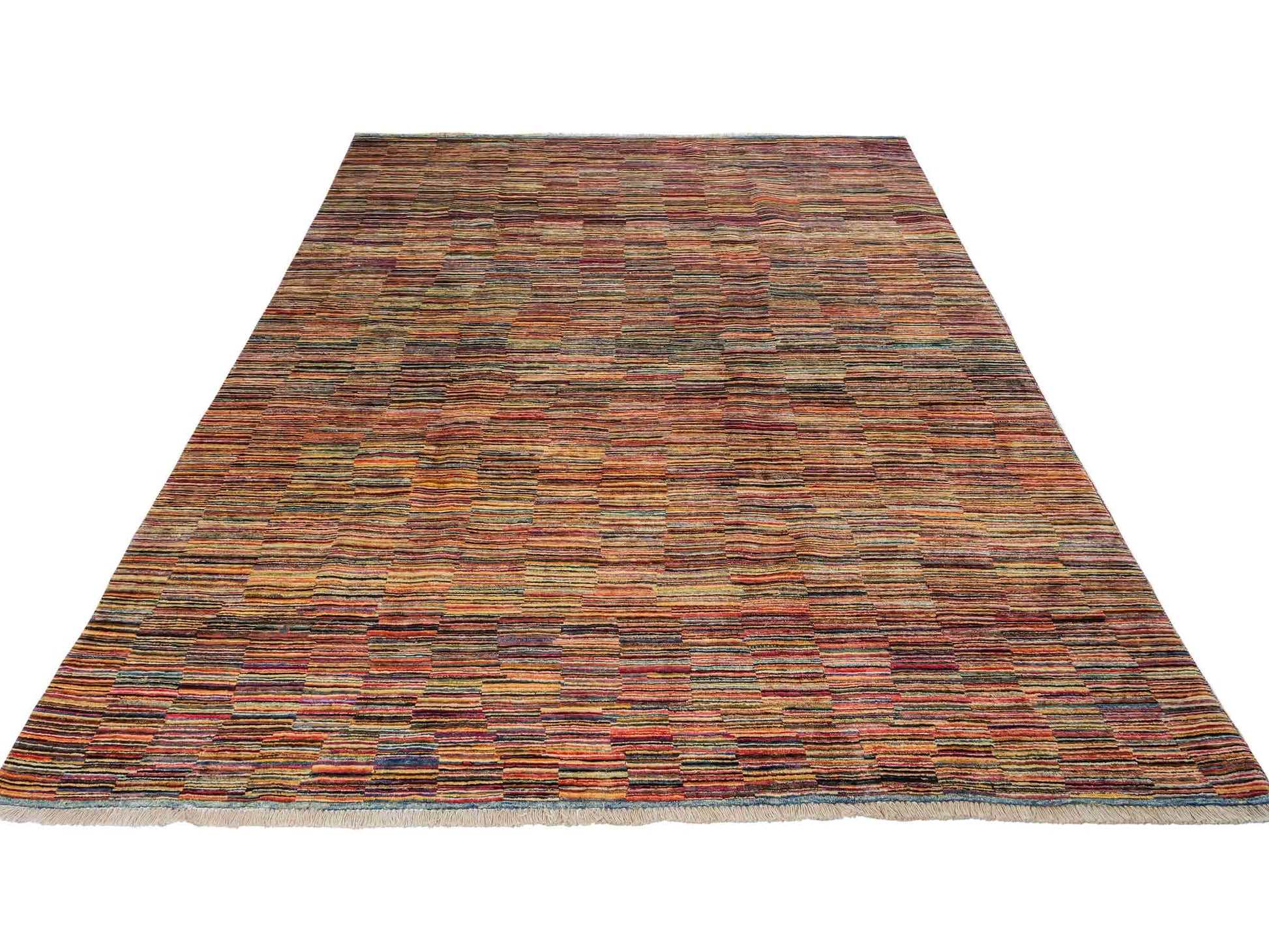 Handgeknüpfter, afghanischer, moderner Design Ziegler Orientteppich aus Wolle von Khademi. Größe: 259 x 181 cm. Farbe: Beige, bunt. Verkauf durch JUPITER Intl.
